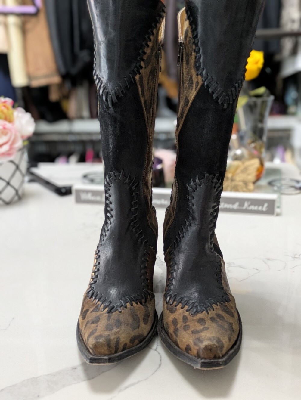 Old Gringo Metallic Leopard Boots 7B - Picture 2 of 6